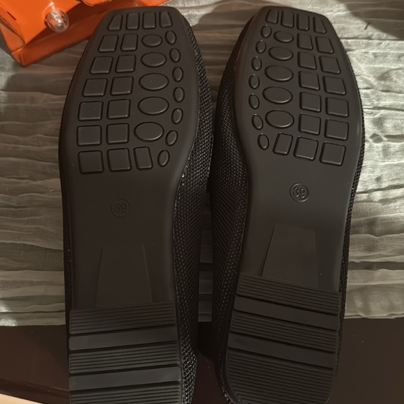 Chic Black Loafers with Silver Embellishment - Picture 2 of 2